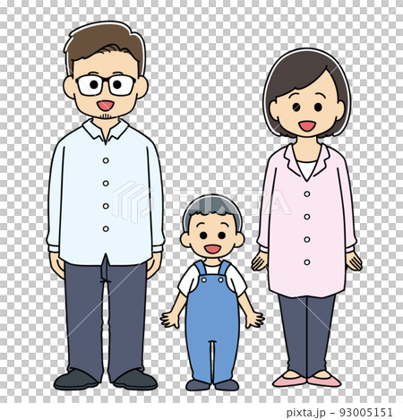 3人家族 全身 イラスト 3人家族 全身 イラスト 93005151