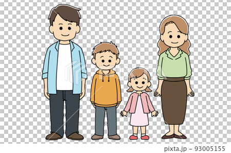 4人家族 全身 イラスト 4人家族 全身 イラスト 93005155