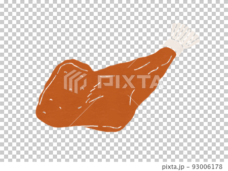 単品のローストチキンのイラスト（版画風） 93006178