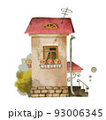 Watercolor digitally painted colorful house. High quality photo 93006345