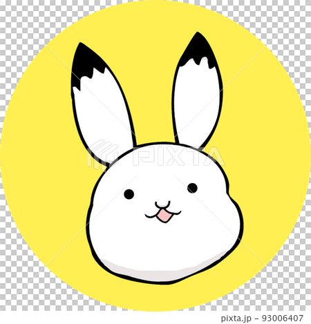白うさぎイラスト アイコン 年賀状 お月見 イースター 丸フレームの