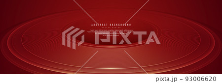 Abstract luxury golden circle lines on dark red background and glow effect. Minimal geometric pattern. Modern luxury horizontal banner template design with space for your text. Vector illustration Abstract luxury golden circle lines on dark red background and glow effect. Minimal geometric pattern. Modern luxury horizontal banner template design with space for your text. Vector illustration 93006620
