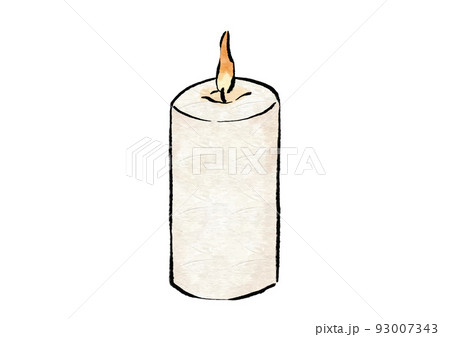 Illustration of a long white candle (ink... - Stock Illustration [93007343]  - PIXTA