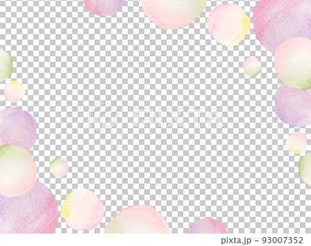 Cute dot frame background drawn with transparent watercolor 93007352