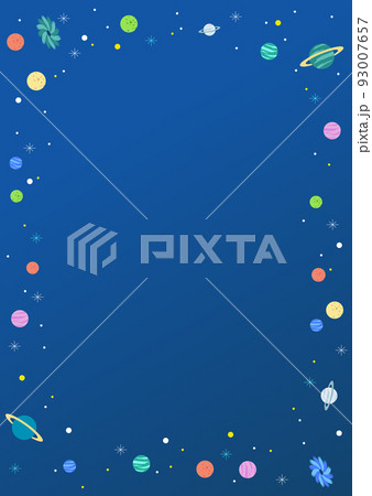 宇宙　パターン　フレーム　イラスト　背景素材 93007657