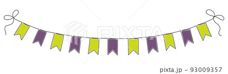 Continuous line drawing of garland. Vector illustration 93009357