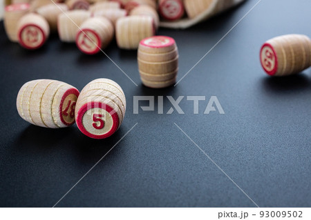 Lotto game on black background Lotto game on black background 93009502