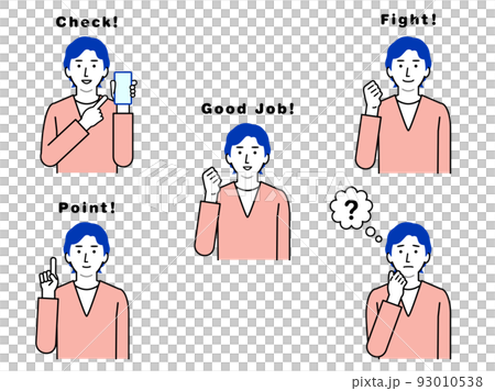 Line drawing illustrations of various poses and lines of male staff Line drawing illustrations of various poses and lines of male staff 93010538
