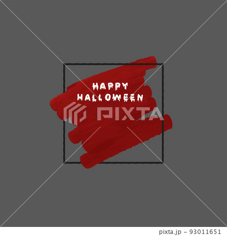 手書きのかわいいHPPPY HALLOWEENの文字とシンプルな背景とフレーム - ハロウィンの素材 93011651