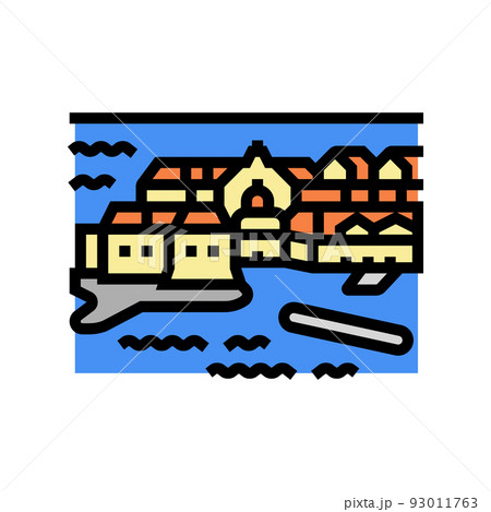 dubrovnik old town color icon vector illustration 93011763