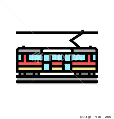 city circle tram color icon vector illustration 93011800