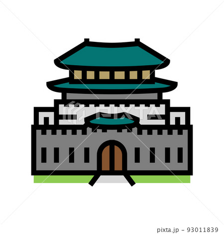 hwaseong fortress color icon vector illustration hwaseong fortress color icon vector illustration 93011839