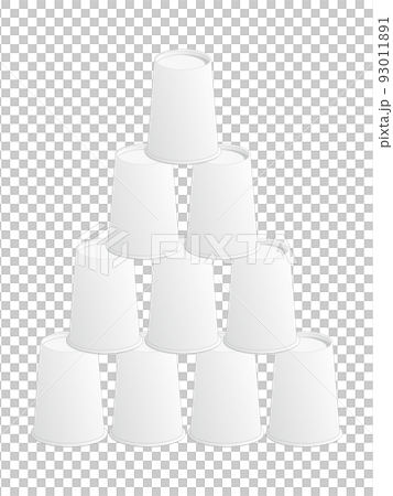 紙コップタワー4段のイラスト 紙コップタワー4段のイラスト 93011891