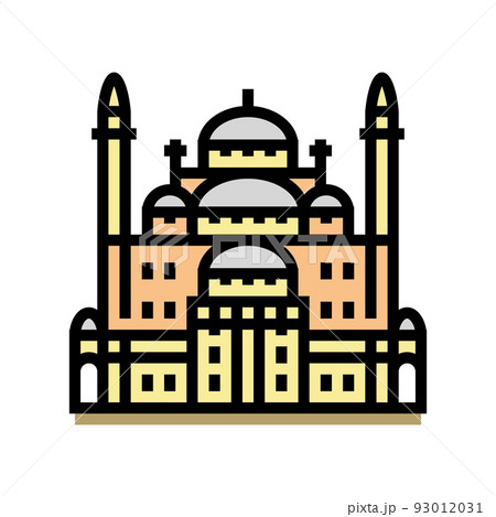 suleiman pasha mosque color icon vector illustration 93012031