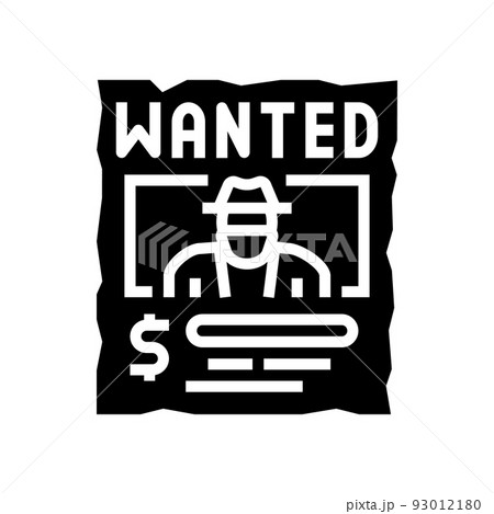 wanted poster glyph icon vector illustration 93012180