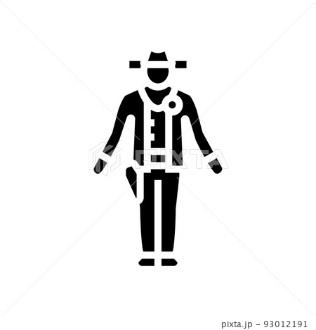 sheriff western glyph icon vector illustration 93012191