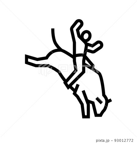 rodeo extremal sport line icon vector illustration 93012772