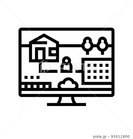 simulation video game line icon vector illustration simulation video game line icon vector illustration 93012800