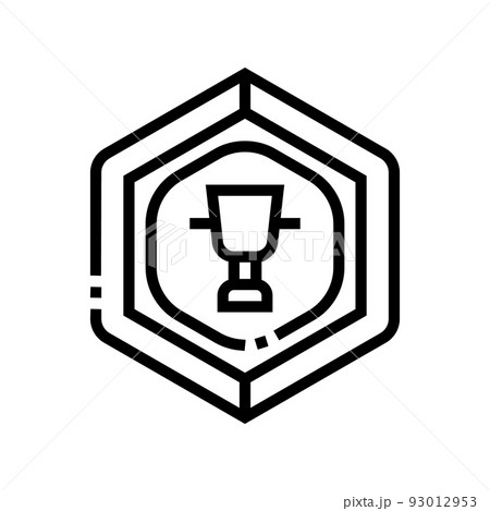 golden game medallion line icon vector illustration 93012953
