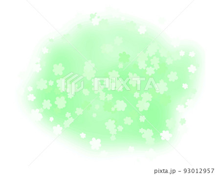 緑のフワフワ花柄背景素材 93012957