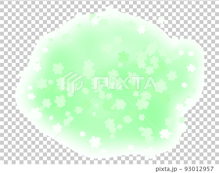 緑のフワフワ花柄背景素材 93012957
