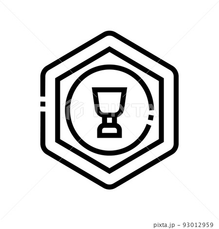 silver cup game reward line icon vector illustration 93012959
