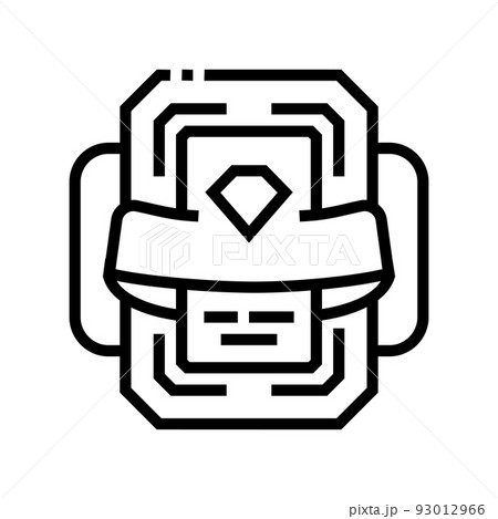 video game reward with diamond line icon vector illustration 93012966
