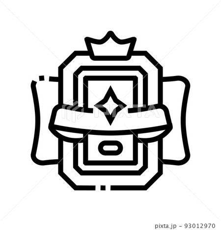 game award with crown line icon vector illustration 93012970