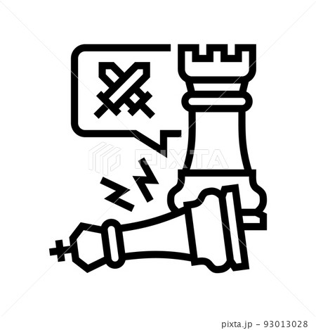 checkmate game process line icon vector illustration 93013028