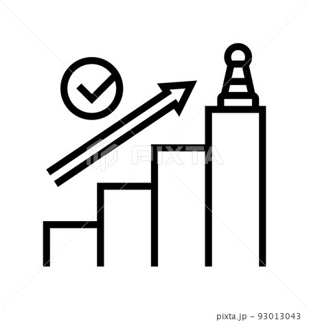 success game and business achievement line icon vector illustration 93013043