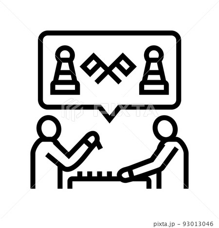 chess game playing gamer line icon vector illustration 93013046