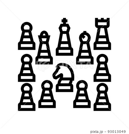 team figures of chess game line icon vector illustration 93013049