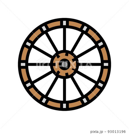 old wheel color icon vector illustration old wheel color icon vector illustration 93013196