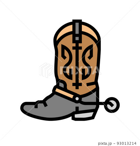 retro boot color icon vector illustration 93013214