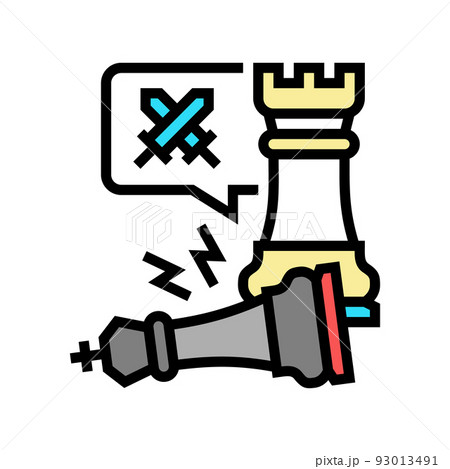 checkmate game process color icon vector illustration 93013491