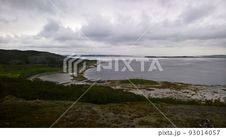 landscape view to Porsangerfjorden near Stabbursnes, Finnmark, Norway landscape view to Porsangerfjorden near Stabbursnes, Finnmark, Norway 93014057