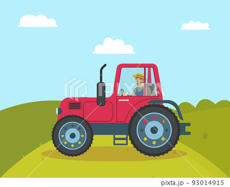 Tractor Agricultural Vehicle Vector Illustration 93014915