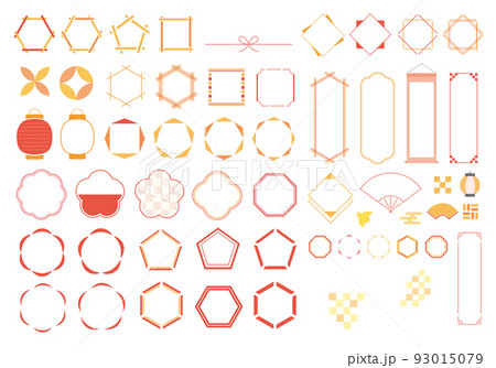 和風のシンプルな見出しデザイン素材セット（文字なし） 93015079