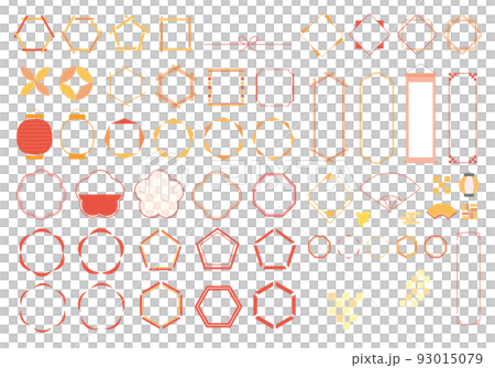 和風のシンプルな見出しデザイン素材セット（文字なし） 93015079