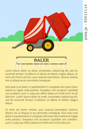 Agricultural Machinery Icon, Cartoon Vector Banner 93015114