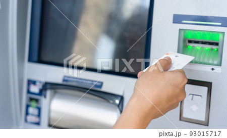 Atm machine money cash. Woman withdraw money bill. Holding american hundred dollar cash. Bank credit card and dollar bill. Atm machine money cash. Woman withdraw money bill. Holding american hundred dollar cash. Bank credit card and dollar bill. 93015717