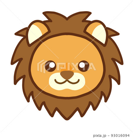 シンプルなライオンのキャラクターアップのイラスト素材