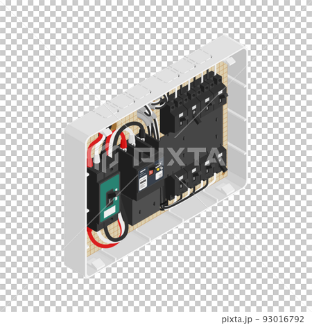 Old switchboard with open lid isometric 93016792