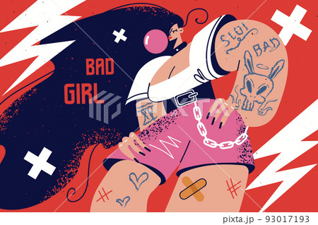 Bad girl with tattoos  93017193