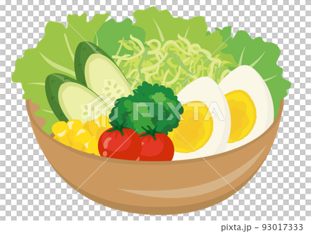 食事_野菜サラダ(ゆで卵入り) 食事_野菜サラダ(ゆで卵入り) 93017333