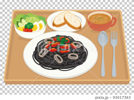 Meal_pasta_squid ink spaghetti_set Meal_pasta_squid ink spaghetti_set 93017363