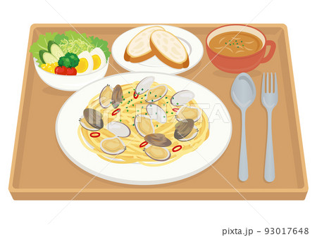 食事_パスタ_ボンゴレスパゲティ_セット 食事_パスタ_ボンゴレスパゲティ_セット 93017648