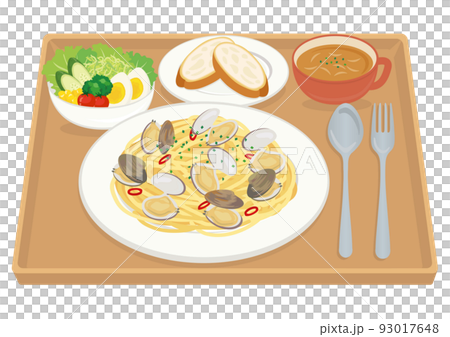 食事_パスタ_ボンゴレスパゲティ_セット 食事_パスタ_ボンゴレスパゲティ_セット 93017648