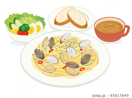 食事_パスタ_ボンゴレスパゲティ_セット 93017649