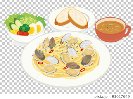 食事_パスタ_ボンゴレスパゲティ_セット 93017649